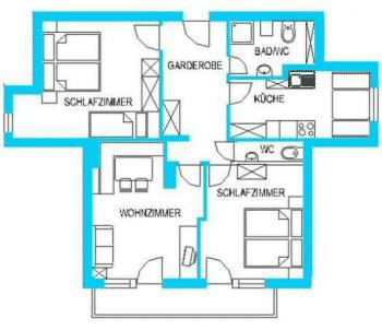 Grundriss Ferienwohnung Nr. 1