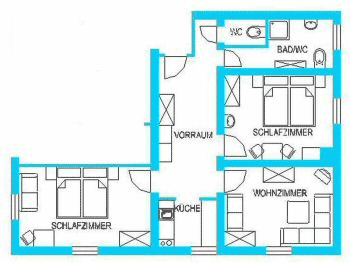 Grundriss Ferienwohnung Nr. 2